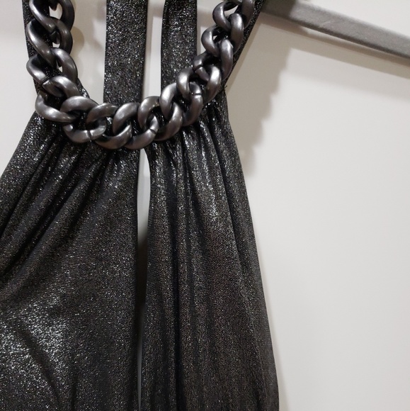 KELLY AND DIANE Silver/Black Metallic Dress Sz 4 - Picture 4 of 8